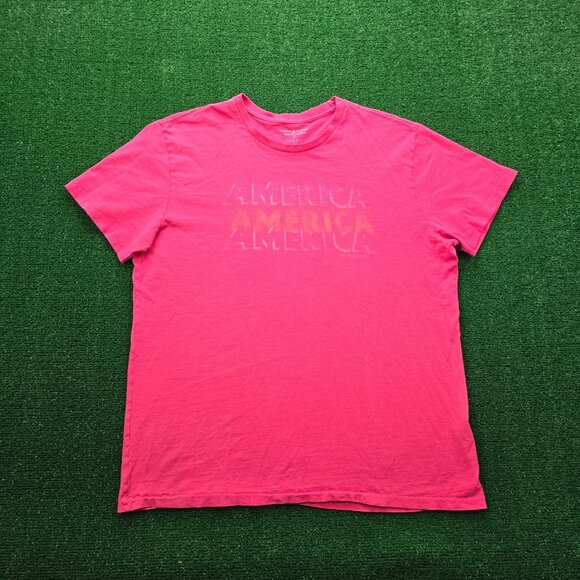 Ralph Lauren Denim & Supply Tshirt Mens Large Red Graphic Print America Logo - Picture 1 of 11